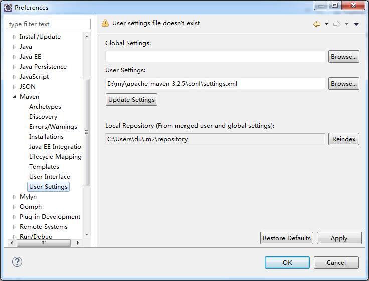 maven_eclipse_user_settings maven_eclipse_user_settings